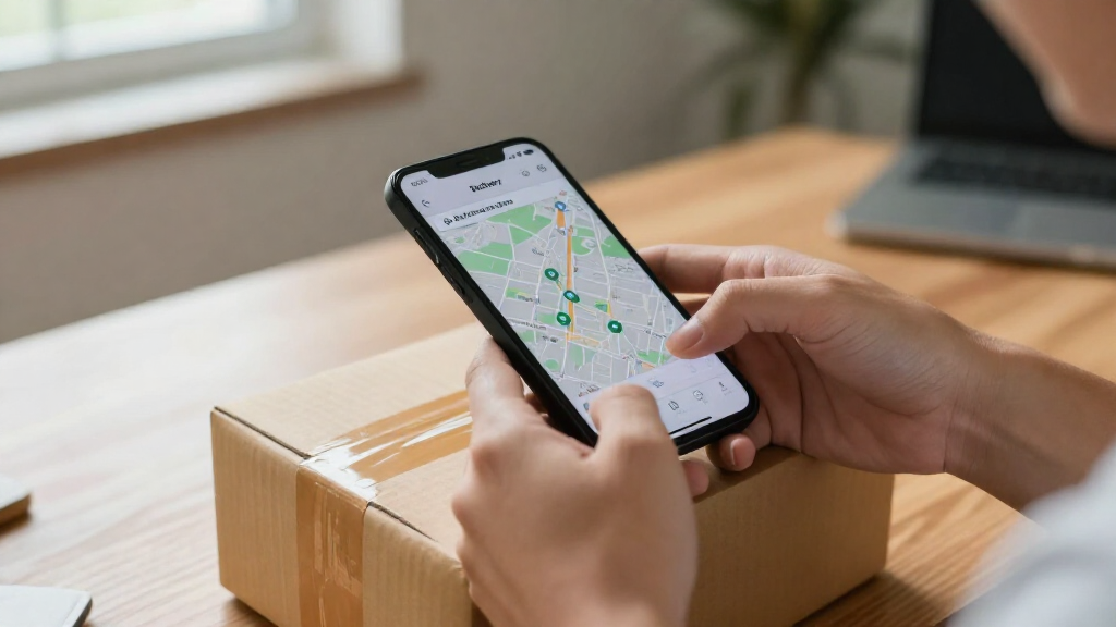 Клиент сканирует QR-код на посылке с отслеживанием доставки